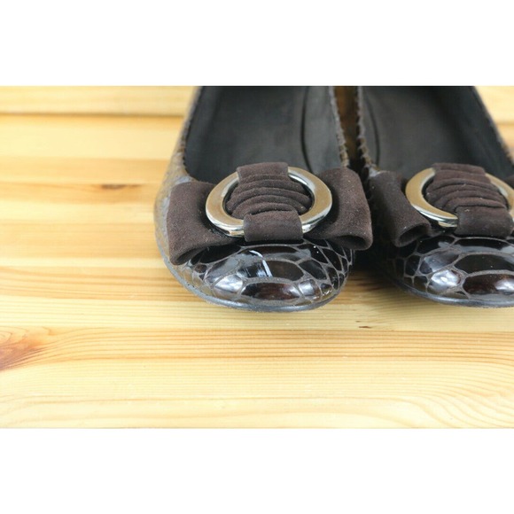 Stuart Weitzman Women's Wedge Shoes Size 8.5 Mahogany Brown Snake Print - Picture 4 of 7